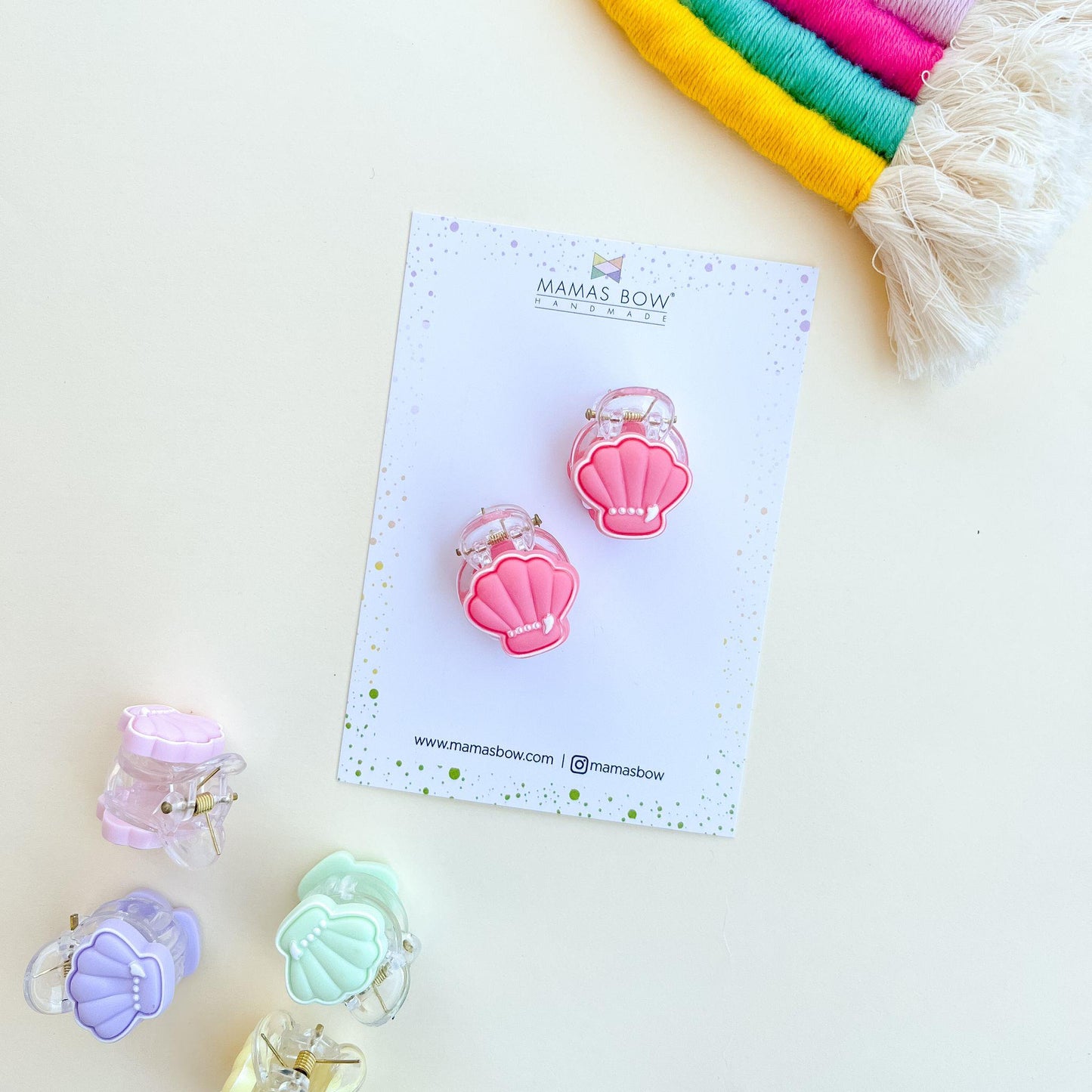 Mini İstiridye Mandal Toka // Fuchsia