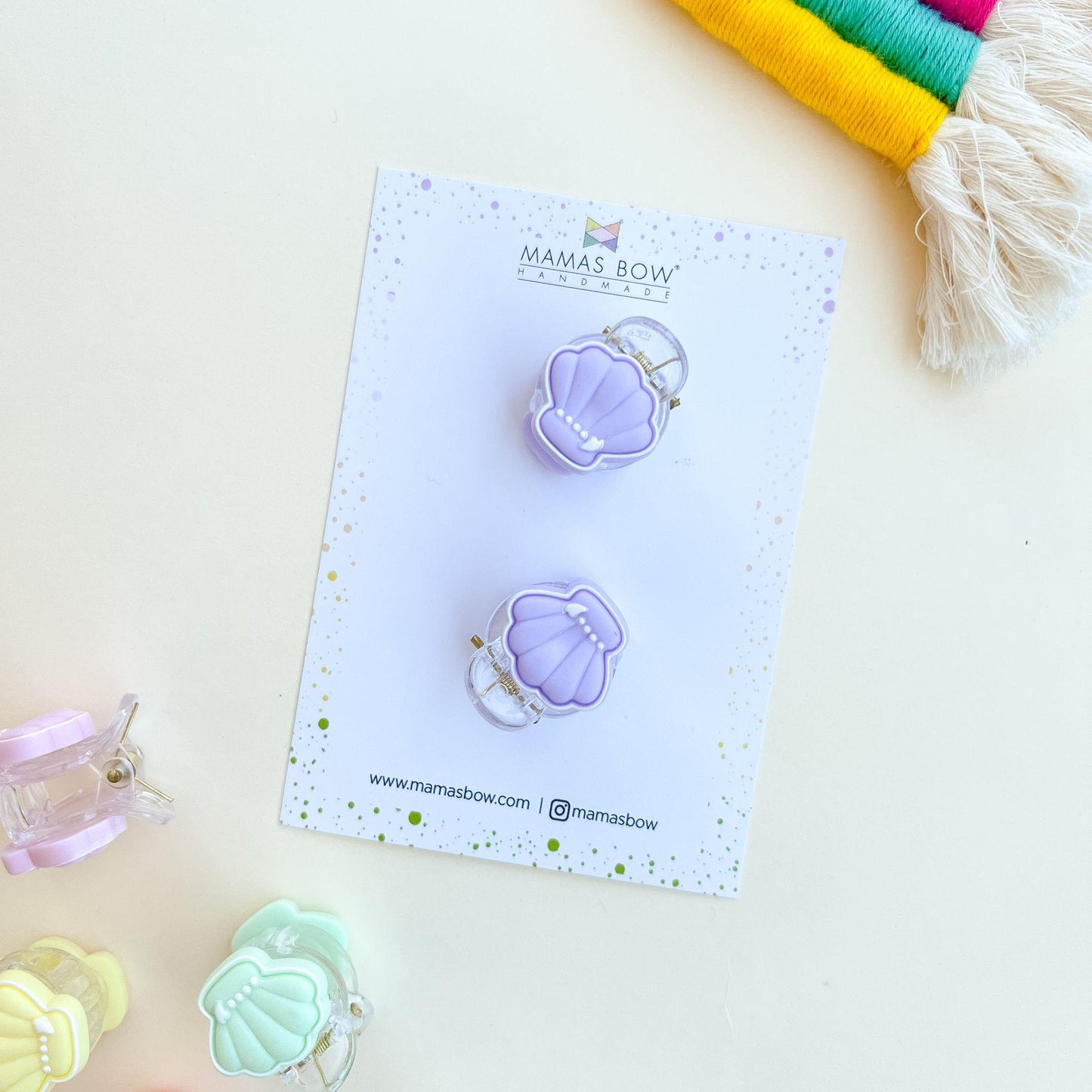 Mini İstiridye Mandal Toka // Lilac