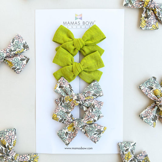 Kurdele Klips Set // Green Flower