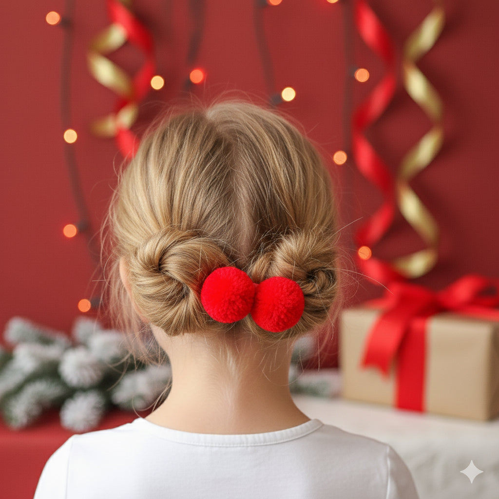 Çıtçıtlı Toka Set // Red Ponpon