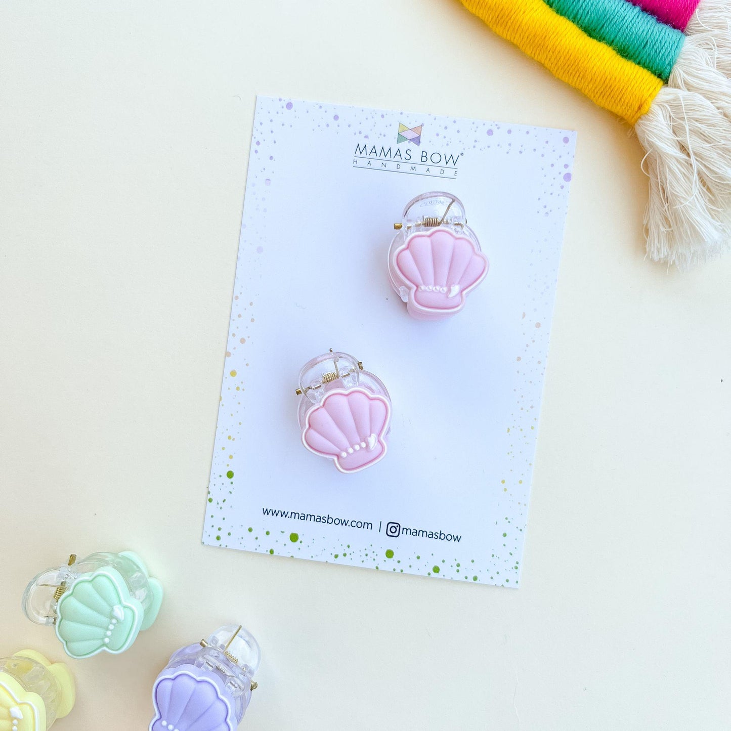 Mini İstiridye Mandal Toka // Baby Pink